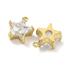 PVD Vacuum Plating 304 Stainless Steel Cubic Zirconia Pendants&nbsp;STAS-L278-008G