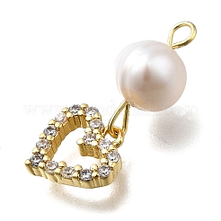 Brass Micro Pave Cubic Zirconia Pendants&nbsp;KK-B132-05G