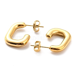 304 Stainless Steel Rectangle Stud Earrings&nbsp;EJEW-B023-15G