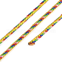 10ヤードの丸編みナイロン糸  中国結びの作りに  きいろ  1.5mm  約2.19ヤード（2m）〜3.28ヤード（3m）/ロール&nbsp;NWIR-G019-02F
