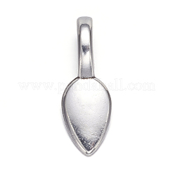 Tibetan Style Alloy Glue-on Flat Pad Bails&nbsp;LS-AB3348Y-NF