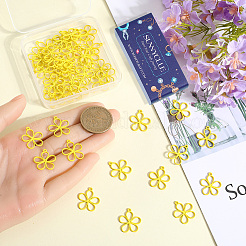 中空スプレー塗装合金ペンダント50個  花  きいろ  19.5x17x1.3mm  穴：1.2mm&nbsp;FIND-SC0012-27A