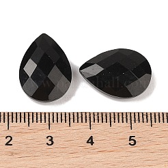 天然なオブシディアンカボション  ティアドロップ  多面カット  18x13x6mm&nbsp;G-C146-05K