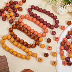 160Pcs 4 Colors Spray Painted Wood European Beads&nbsp;WOOD-GL0001-20