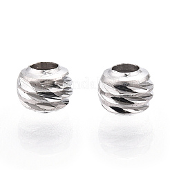 Rhodium Plated 925 Sterling Silver Beads&nbsp;STER-T004-78P-3mm