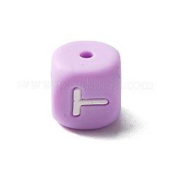 シリコンビーズ  文字スタイル  キューブ  文字.t  12x12x12mm  穴：2mm&nbsp;SIL-WH0008-18T
