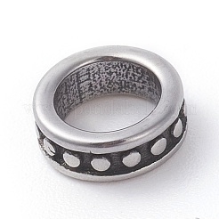 304ステンレススチールビーズ  大穴ビーズ  リング  アンティークシルバー  8x3mm  穴：5.5mm&nbsp;LS-STAS-G186-03AS