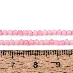 天然石ピンクオパールビーズ連売り  ラウンド  多面カット  2~2.5mm  穴：0.5mm  約165~189個/連  14.96~15.75'''（38~40センチメートル）&nbsp;G-T143-12