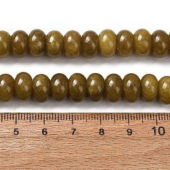 染め加工天然石ホワイトジェイドビーズ連売り  ロンデル  サドルブラウン  10x6mm  穴：1.2mm  約63個/連  14.88''（37.8センチメートル）&nbsp;G-G107-A44-01