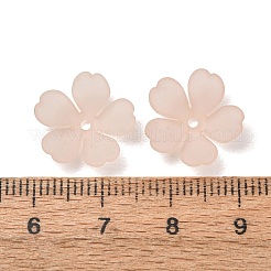 つや消しアクリルビーズキャップ  花  5枚の花びら  桃パフ  14x15x3.5mm  穴：1.4mm  約2688個/500g&nbsp;AC-CBA1E6C-08A