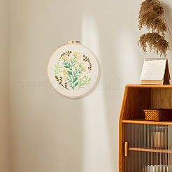 初心者向けのDIY刺繍キット  プリント生地を含む  刺繍糸と針  竹刺繍フープ  花  267~270x267~270x0.4mm&nbsp;DIY-WH20011-73A
