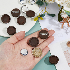 DIY Round Wood & Aluminum Brooch Making Kits&nbsp;DIY-FH0009-69A