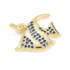 Brass Micro Pave Cubic Zirconia Pendants&nbsp;KK-D258-02G-05