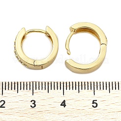 ブラスマイクロパヴェクリアキュービックジルコニアフープピアス  鉛フリー＆カドミウムフリー  長持ちメッキ  18KGP本金メッキ  14x7mm&nbsp;EJEW-D311-054G