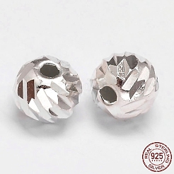Fancy Cut Faceted Round 925 Sterling Silver Beads&nbsp;STER-F012-11D