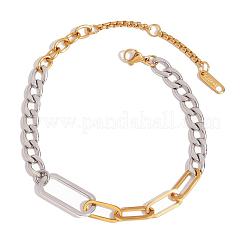 304 Stainless Steel Paperclip & Curb Chain Bracelets for Women&nbsp;FS-WG8F0D0-01