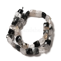 Natural Black Tourmalinated Quartz Beads Strands&nbsp;G-C109-A01-02