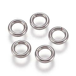 304ステンレス鋼のはんだ付けされた閉じた丸カン  ラウンド  ステンレス鋼色  18ゲージ  5x1mm  内径：3mm&nbsp;X-STAS-E482-15A