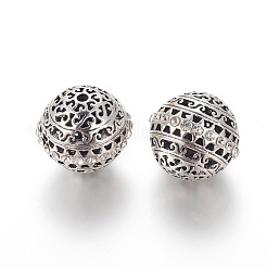 合金ラインストーンビーズ  ラウンド  クリスタル  アンティークシルバー  26x25mm  穴：3mm&nbsp;RB-E519-01AS