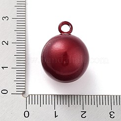 真鍮製ベルペンダント  水琴鈴(すいきんすず)  ラウンドチャーム  暗赤色  22x17mm  穴：2.7mm&nbsp;KK-NH0001-02B
