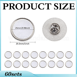 Diy昇華ブランクブローチピン作成キット  合金製ブローチ台座とフィルム付き  ラウンド  25.5mm&nbsp;DIY-WH0591-619A