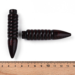 天然木の大きなペンダント  染め  片穴  弾丸  ココナッツブラウン  76x16~17mm  穴：1mm&nbsp;WOOD-N016-56