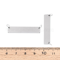 ステンレスペンダント201個  空白タグのスタンプ  長方形チャーム  レーザー切断  ステンレス鋼色  7x36x1.5mm  穴：3.5~4mm  丸カン：5x0.5ミリ  3.5~4mm内径&nbsp;STAS-T073-55P