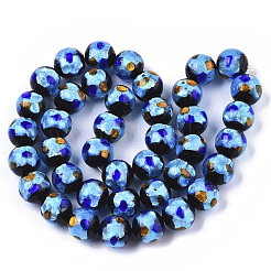 Handmade Silver Foil Lampwork Beads Strands&nbsp;FOIL-T003-002C
