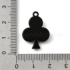 合金エナメルゴシックスタイルペンダント  ブラック  クラブ  23x17x3mm  穴：1.6mm&nbsp;LS-PALLOY-R157-06EB-09A