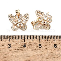 Brass Micro Pave Clear Cubic Zirconia Rotatable Pendants&nbsp;KK-A287-07G