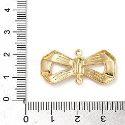 真鍮の蝶結びコネクターチャーム  リンク弓  18KGP本金メッキ  15x30x2mm  穴：1.4mm&nbsp;KK-O100-03G
