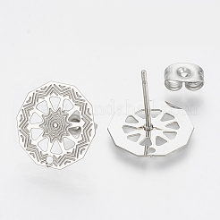 Non-Tarnish 304 Stainless Steel Stud Earring Findings&nbsp;STAS-S079-37B