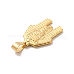 PVD真空メッキ201ステンレススチールペンダント  ファラオのチャーム  ゴールドカラー  35x25.5x4mm  穴：12x6mm&nbsp;STAS-K250-11B