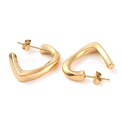 Ion Plating(IP) 304 Stainless Steel Twist Triangle Stud Earrings&nbsp;EJEW-A104-03G