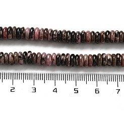 天然石ロードナイトビーズ連売り  ロンデル  6~6.5x2~2.5mm  穴：1.2mm  約156~158個/連  15.12~15.20インチ（38.4~38.6cm）&nbsp;G-G084-A06-01
