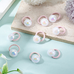 プラスチック製女の子用ヘアアクセサリー10個  ポニーテールホルダー  弾性繊維髪ゴム  ラウンド  内径：13mm&nbsp;OHAR-TAC0011-001C