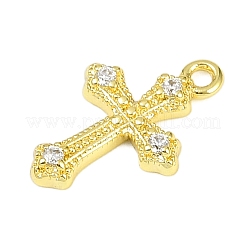 Brass Micro Pave Clear Cubic Zirconia Pendants&nbsp;KK-L238-13G
