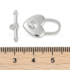 真鍮製マンテル  カドミウムフリー＆ニッケルフリー＆鉛フリー  ハート  プラチナ  ハート：20.5x13x3mm  穴：8.5x6mm  バー：18.5x5x3mm  穴：1.2mm&nbsp;KK-K391-18P