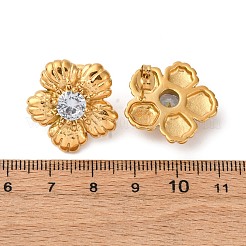 304 Stainless Steel Rhinestone Stud Earrings&nbsp;EJEW-R027-03G