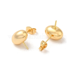 Oval Brass Stud Earring Findings&nbsp;KK-M270-25G
