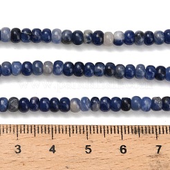 天然石ソーダライトビーズ連売り  ロンデル  4x1.5mm  穴：0.7mm  約155個/連  14.96''（38センチメートル）&nbsp;G-L635-A21-4x2mm