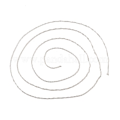 スターリングシルバーのダブルリンクチェーン925本  ハンダ付け  スプール/カード用紙なし  銀  1x1x0.2mm&nbsp;STER-P064-03S