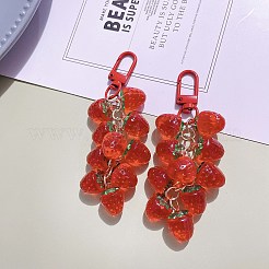 30個3スタイル透明アクリルパーツ  チェリー  レッド  18~20x13~19.5mm  穴：2.5mm  10個/スタイル&nbsp;TACR-CJ0001-61