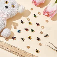 70ペア7色クラフトプラスチック人形の目ぬいぐるみの目  安全の目  ワッシャー付き  ミックスカラー  10mm  10ペア/カラー&nbsp;DIY-PH0017-86