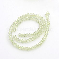 電気メッキガラスビーズセット  ファセットロンデル  カラフル  3.5x2.5~3mm  穴：1mm  約100~101個/連  30~32cm&nbsp;EGLA-D020-3x2mm-26