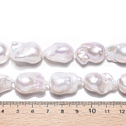 天然バロックパールケシパールビーズ連売り  養殖淡水パール  ナゲット  乳白色  17~24x12~16.5x11.5~14mm  穴：0.5mm  約19~20個/連  15.04~16.34''（38.2~41.5センチメートル）&nbsp;PEAR-S019-02C-02