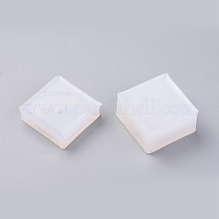 シリコン収納ボックス金型  レジン型  UVレジン用  エポキシ樹脂ジュエリー作り  ハート  ホワイト  34x34mm  インナーサイズ：23~24x27~28mm  2個/セット&nbsp;DIY-WH0138-03