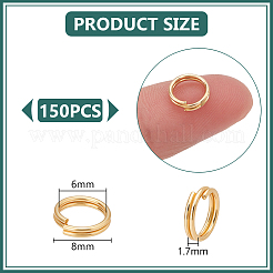 150Pcs 304 Stainless Steel Split Rings&nbsp;STAS-UN0063-22