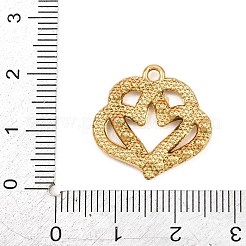 合金ラインストーンペンダント  エナメル  ダブルハートチャーム  ゴールドカラー  20.5x20.5x2.5mm  穴：1.8mm&nbsp;RB-CBA332B-07B-G