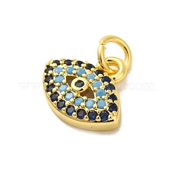 Real 18K Gold Plated Rack Plating Brass Micro Pave Cubic Zirconia Pendants Charms&nbsp;KK-S396-01A